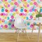 Pre-Pasted Wallpaper 2FT Wide Rainbow Circles Pink Blue Whimsical Birthday Celebration Party Gender Neutral Confetti Sequins Yellow Custom Pre-pasted Wallpaper by Spoonflower